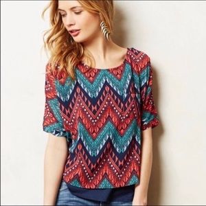 Anthropologie Meadow Rue Chevron Print top